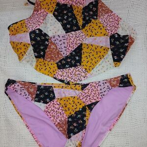 No Boundaries Multicolor Patchwork Bikini